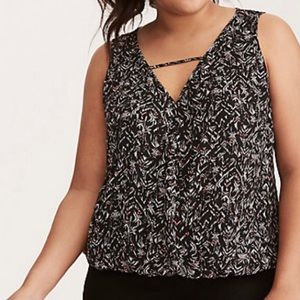 Torrid | Aztec printed Georgette Surplice tank